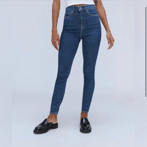 EVERLANE The Way High Skinny Jeans Size 28 Crop Dark Wash NWT High Waist Stretch